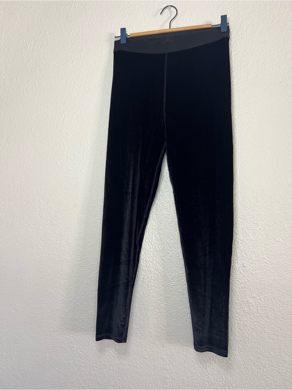 Spiritual Gangster Black Velvet Leggings with Embossed Waistband